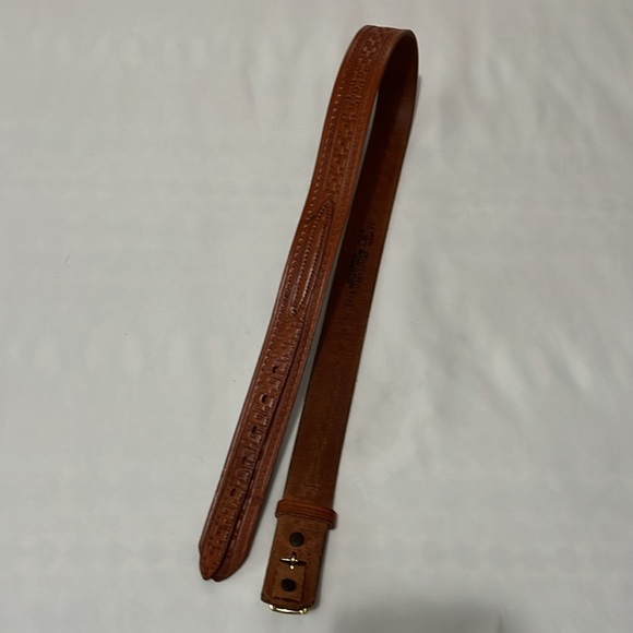 Tooled Leather Frontier Belt with Double Closure - Picture 10 of 10